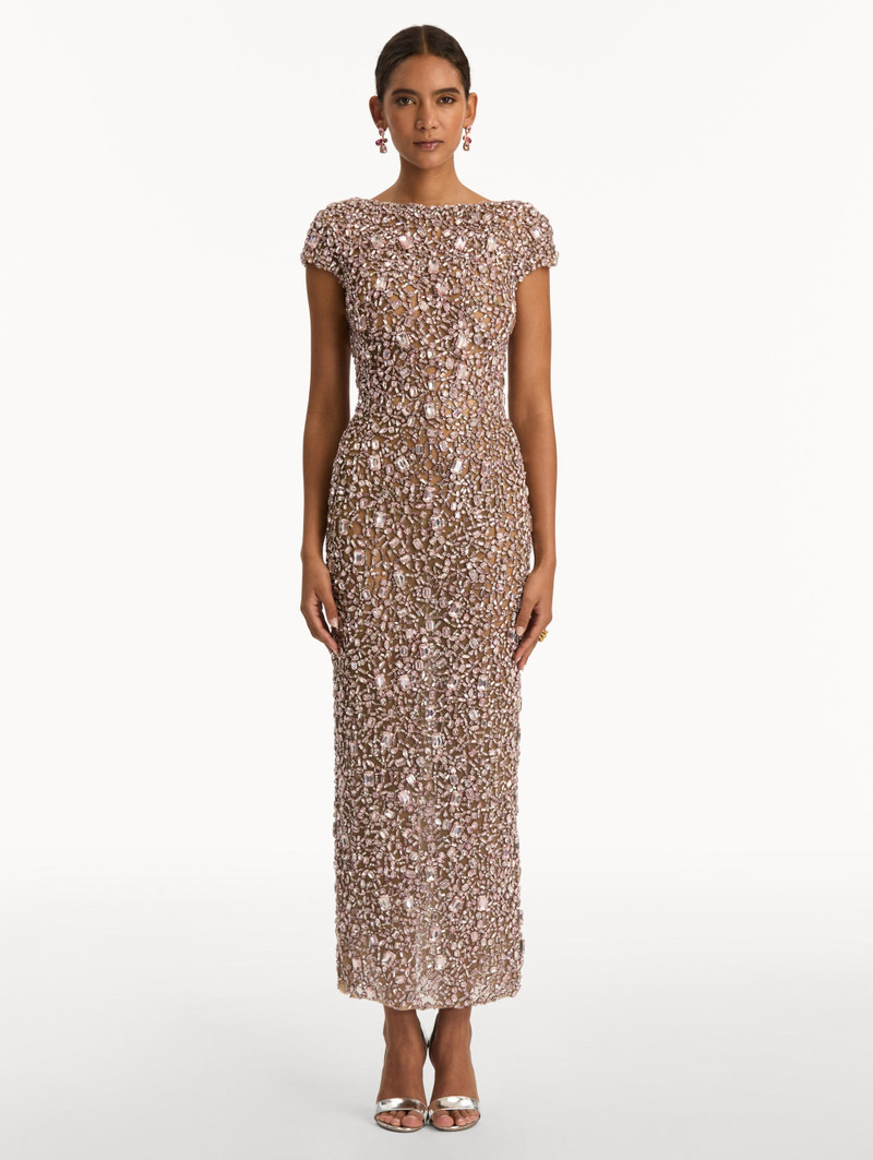 Oscar de la Renta MOSAIC CRYSTAL EMBROIDERED GOWN outlook