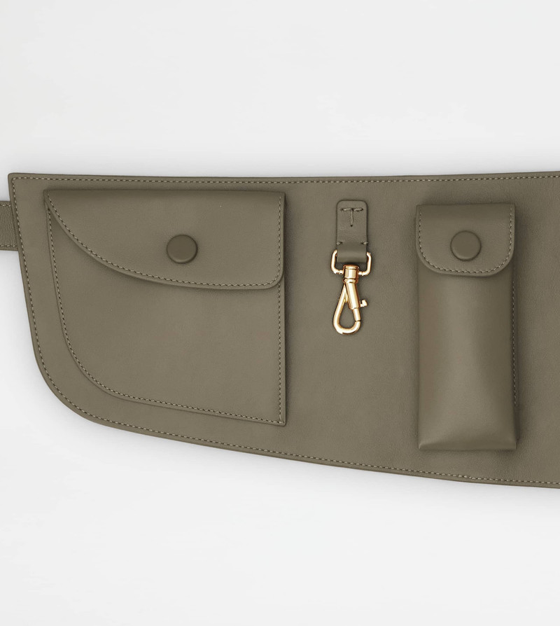 UTILITY BELT IN LEATHER - BEIGE 3