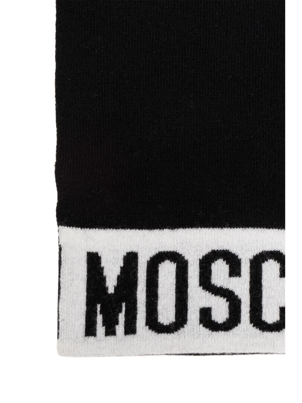 intarsia knit-logo scarf - 5