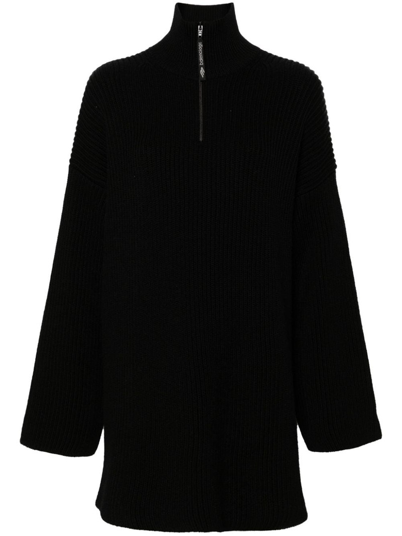 logo-appliqué ribbed jumper 1