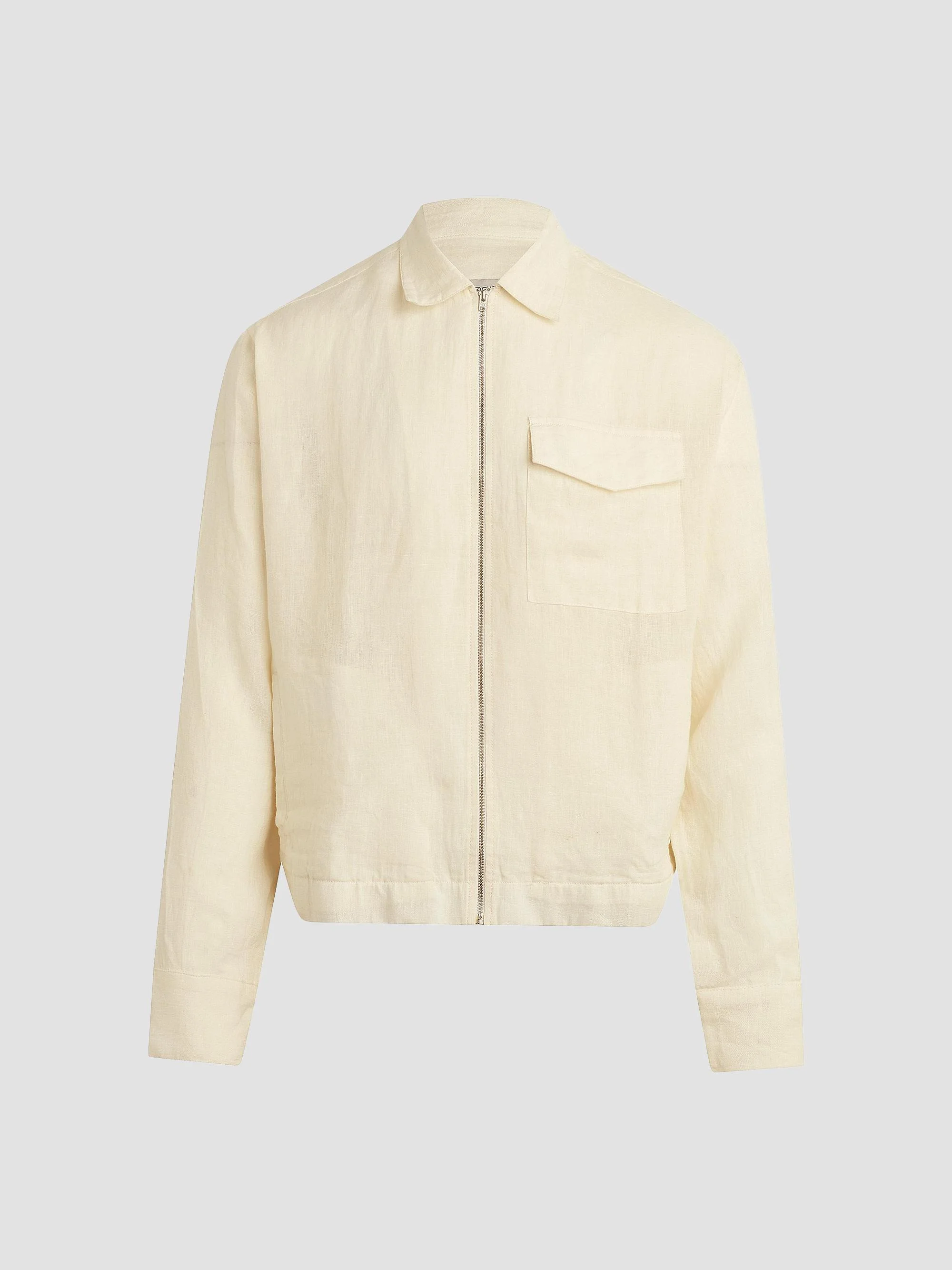 Men's Linen Full-Zip Jacket - Summer Sand - 1