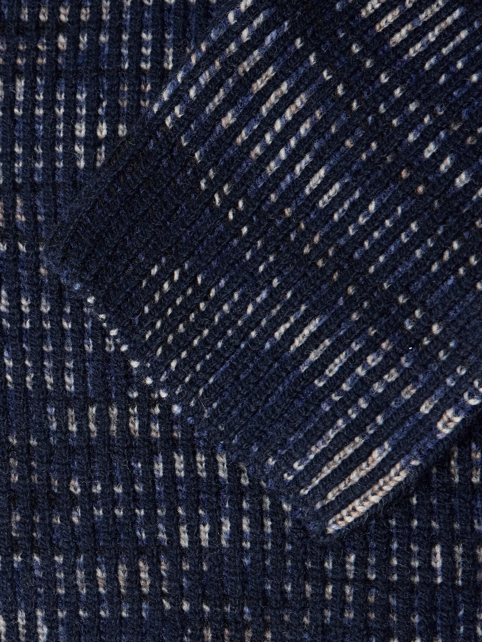 Unstructured Space-Dyed Ribbed Wool Blazer Blue - 5