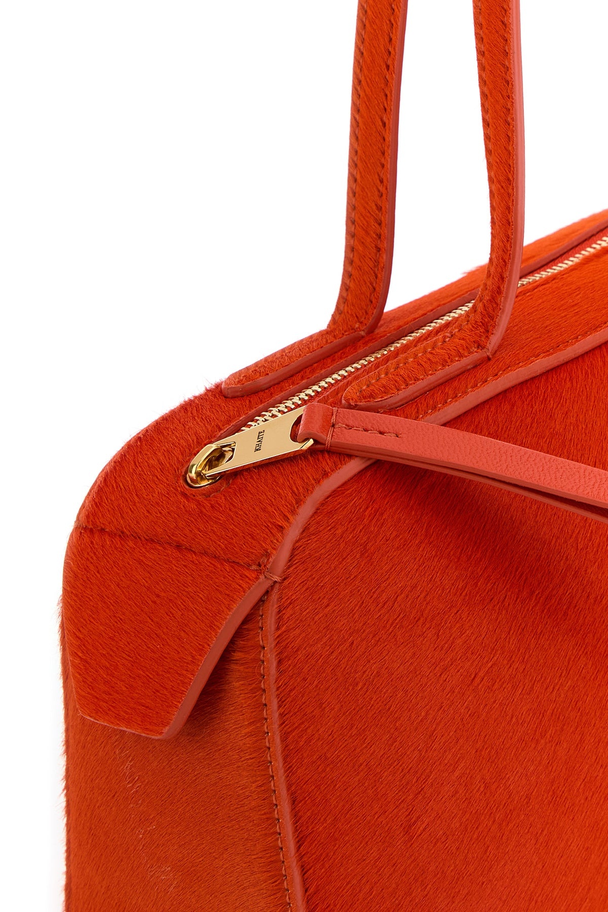 Orange calf hair Simona shoulder bag - 4