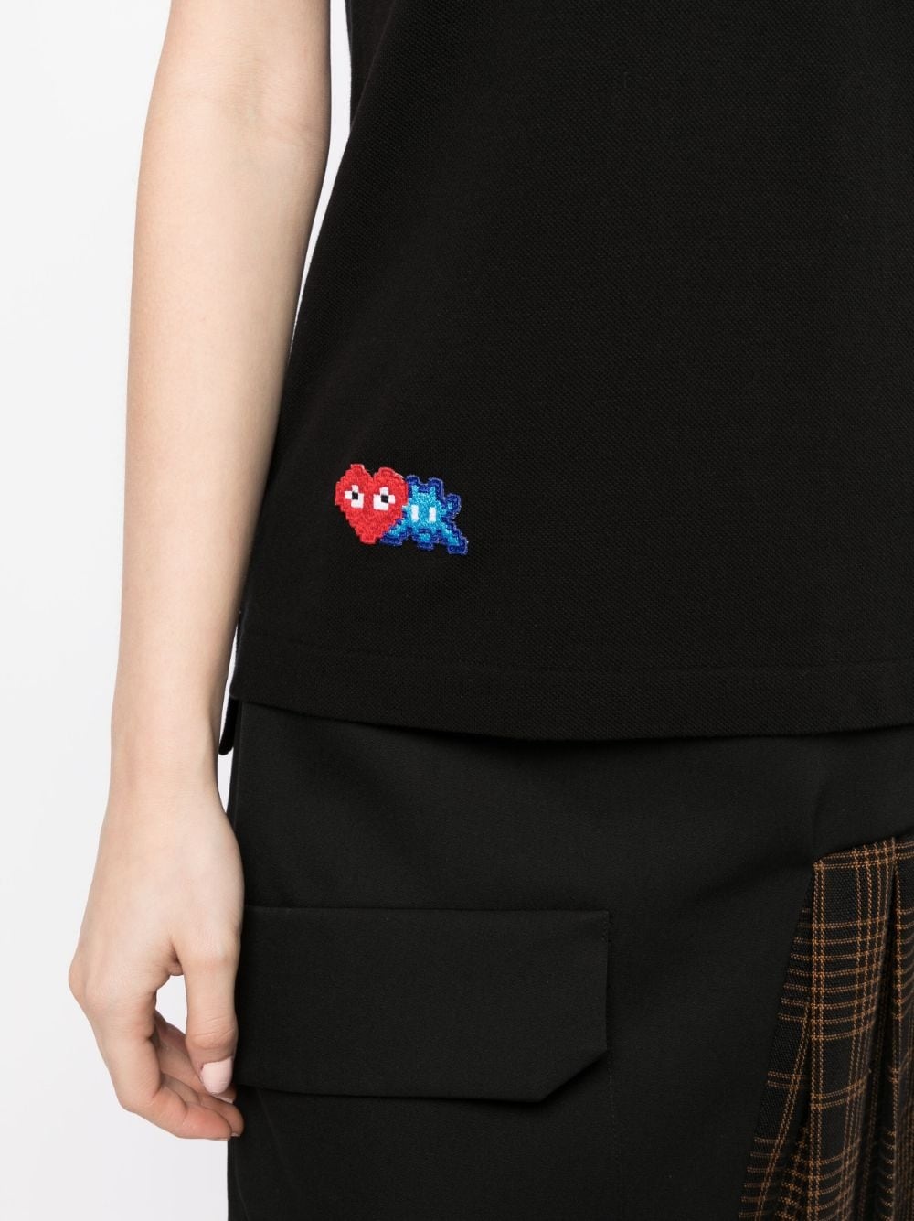 x Invader pixelated-heart polo shirt - 5