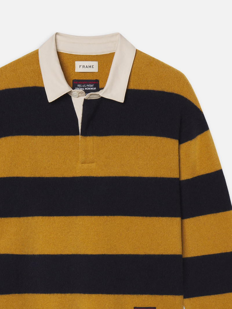 FRAME The Society Archive Rugby Polo Sweater outlook