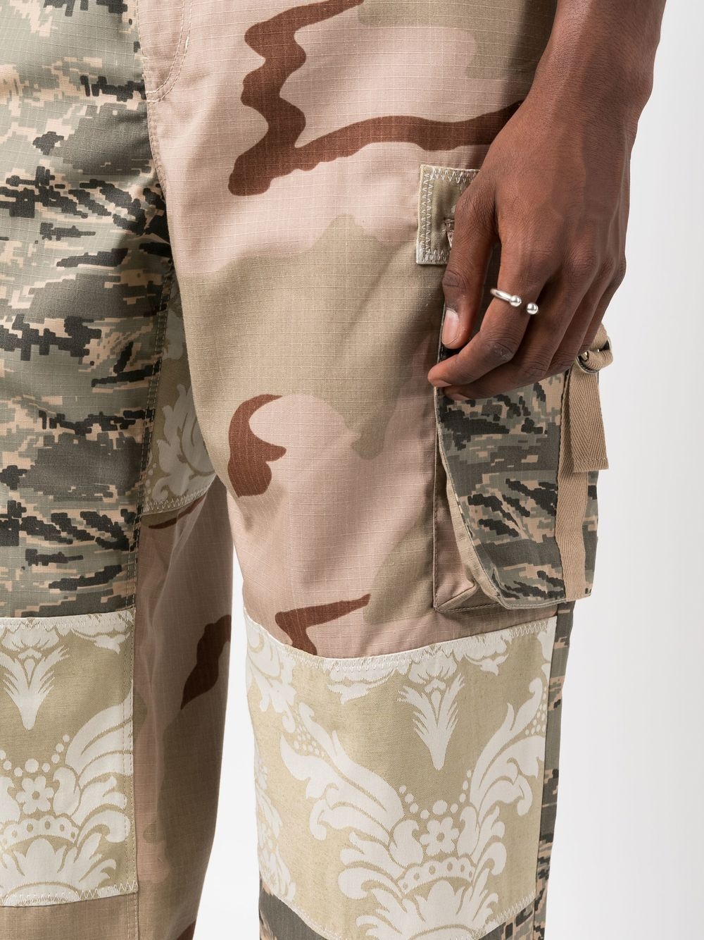 patchwork cargo trousers - 5