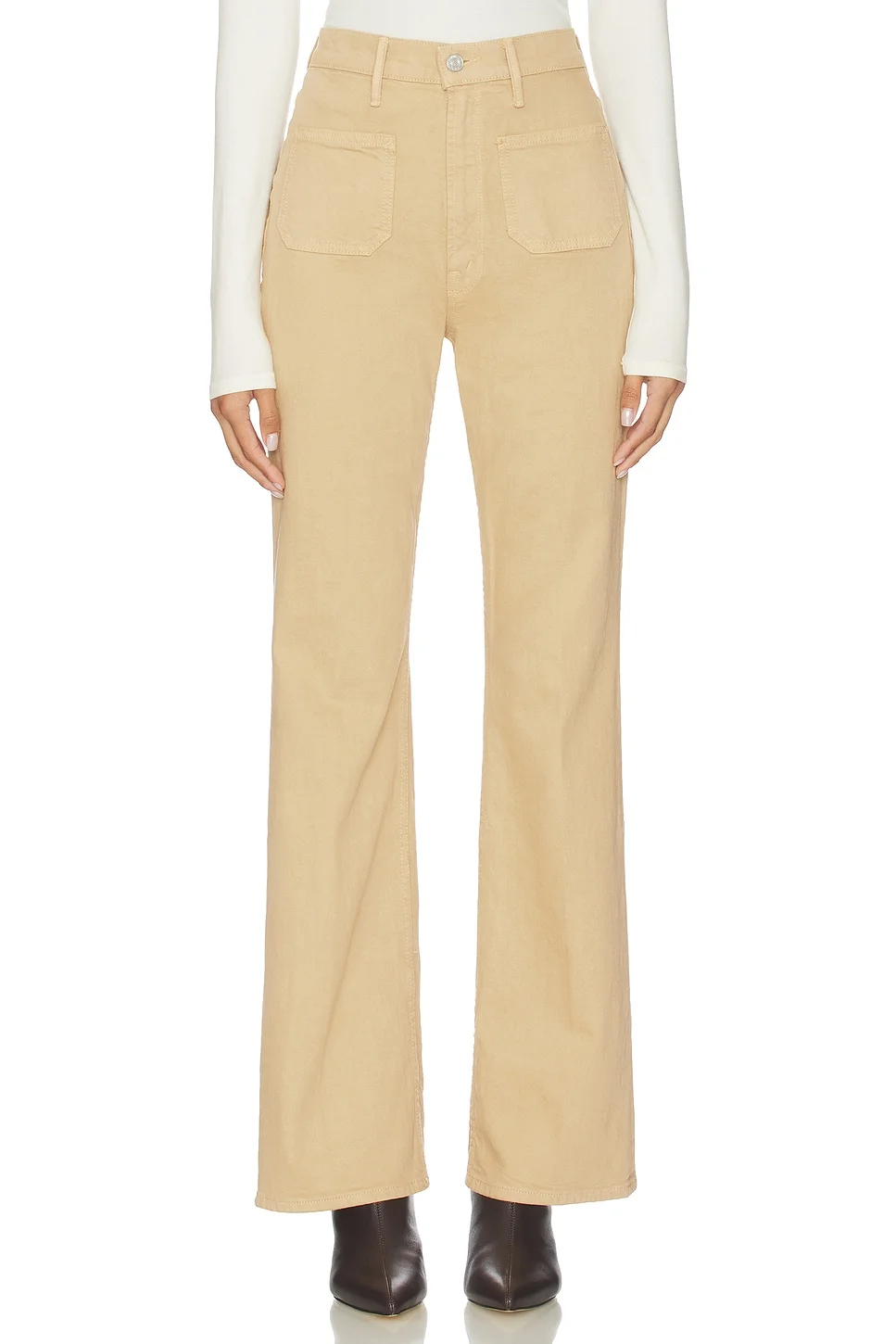 High Waisted Patch Pocket Bookie Sneak Jeans - 1