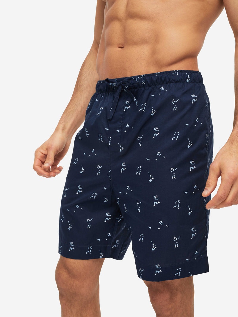 Men's Lounge Shorts Nelson 91 Cotton Batiste Navy - 7