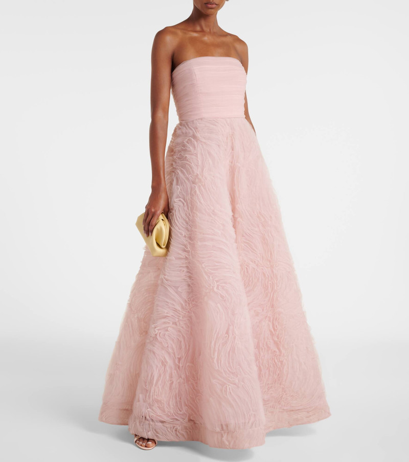 REBECCA VALLANCE Strapless tulle gown outlook