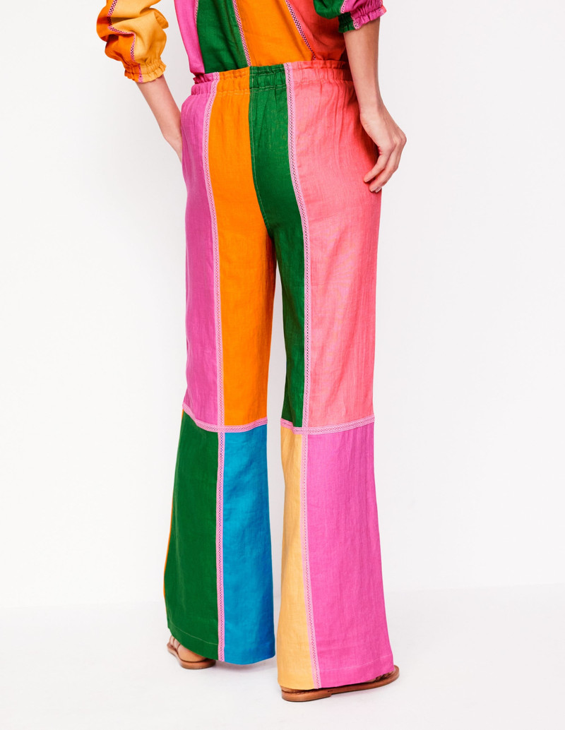 Islington Linen Pants-Multi Colourblock 5