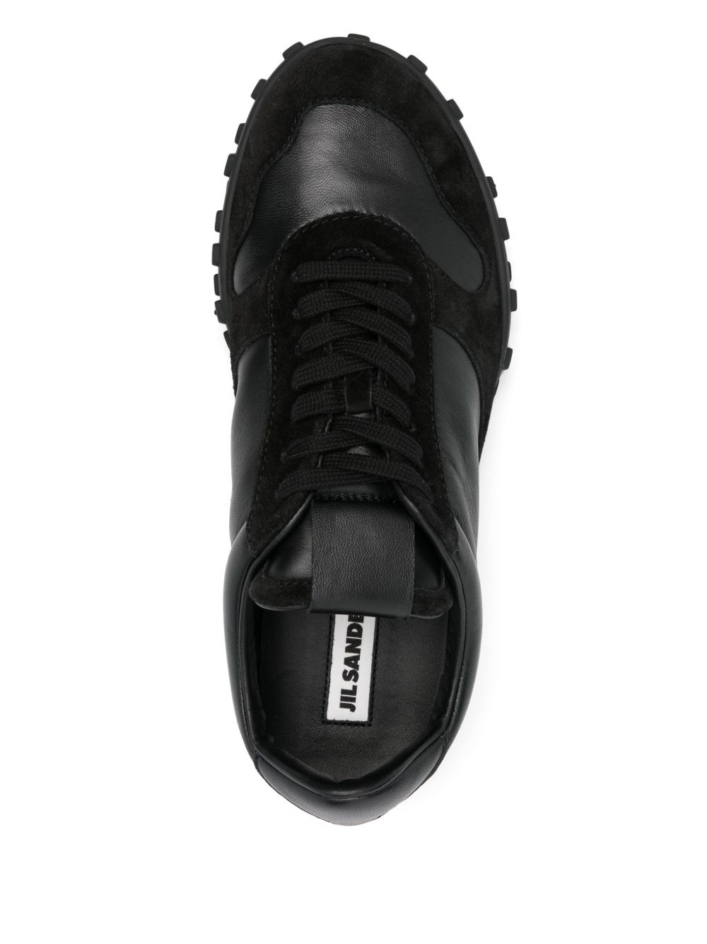 leather lace-up sneakers - 4