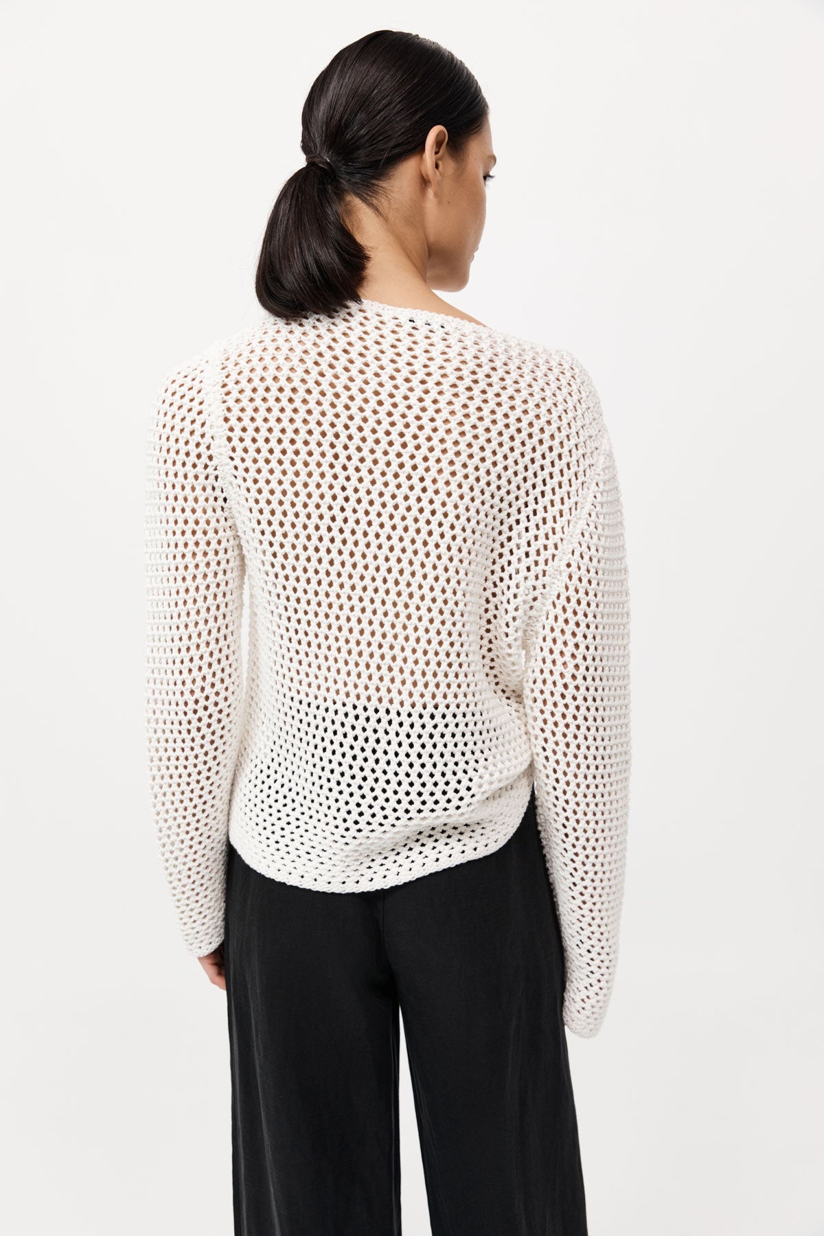 Cotton Crochet Jumper - Off White - 5