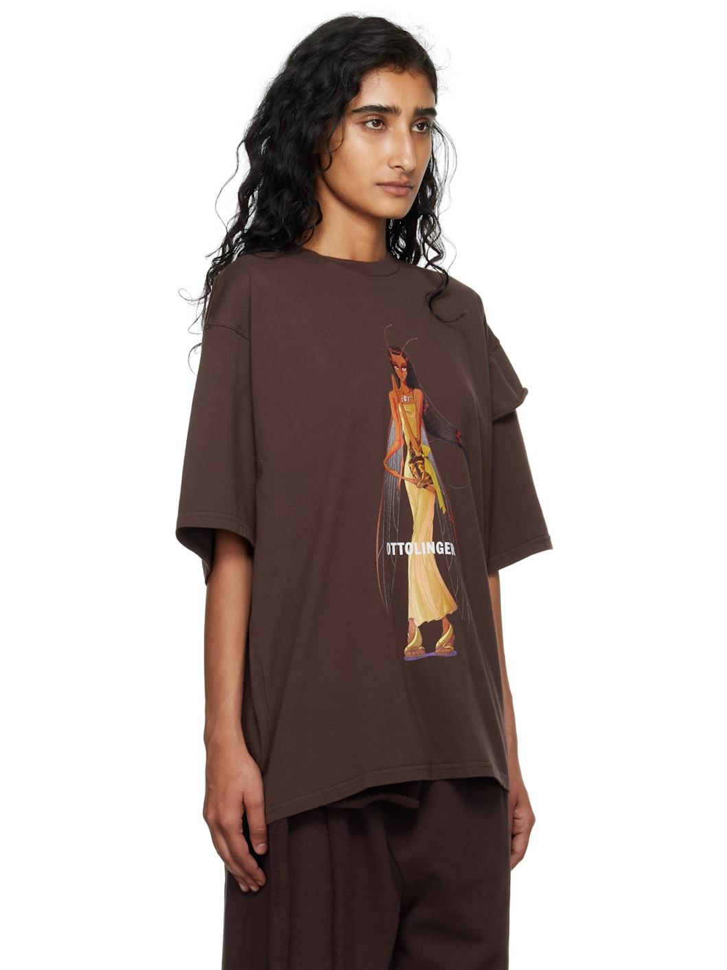 Brown Deconstructed Boxy T-shirt - 2