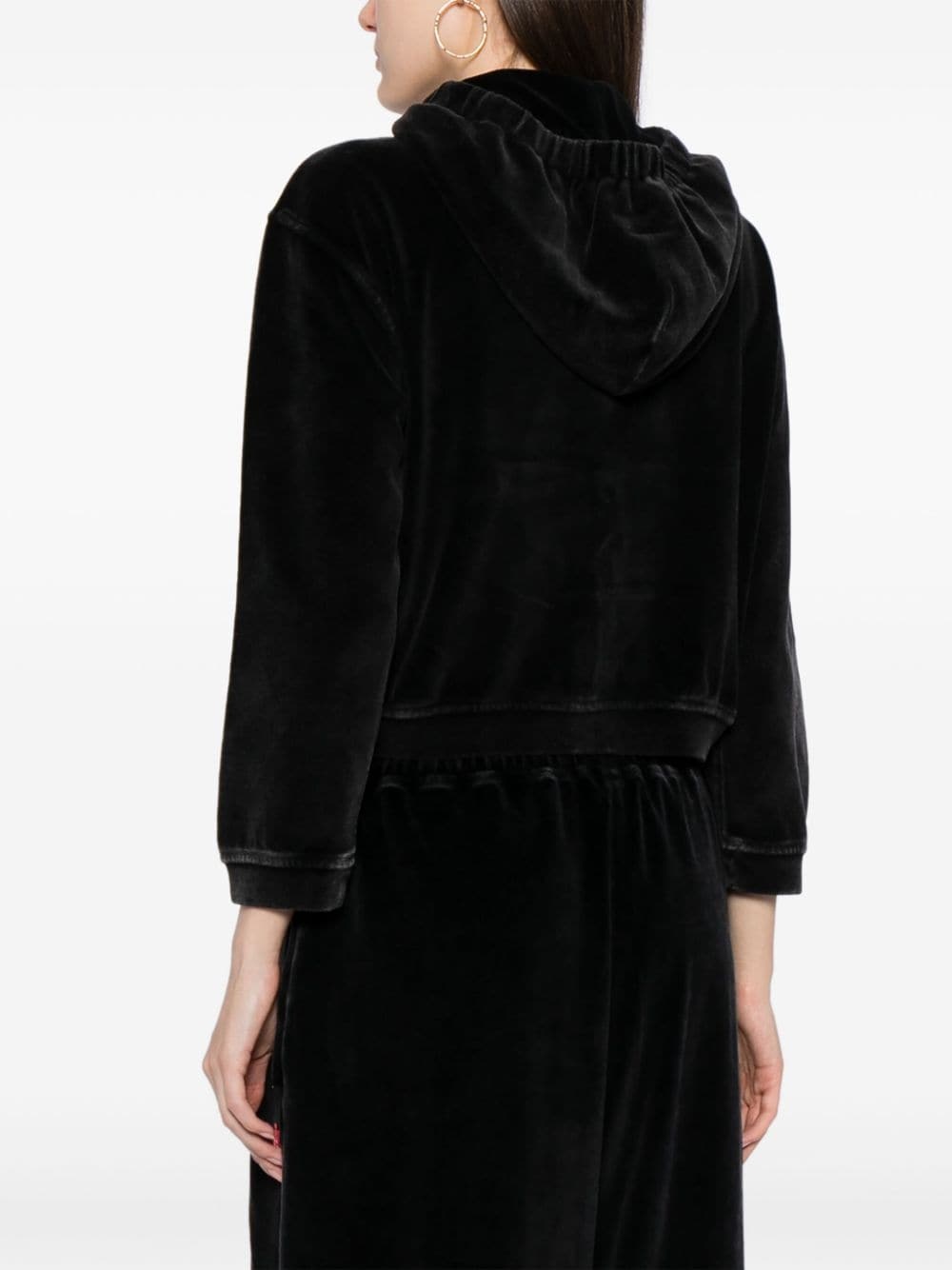 velour zip-up hoodie - 4