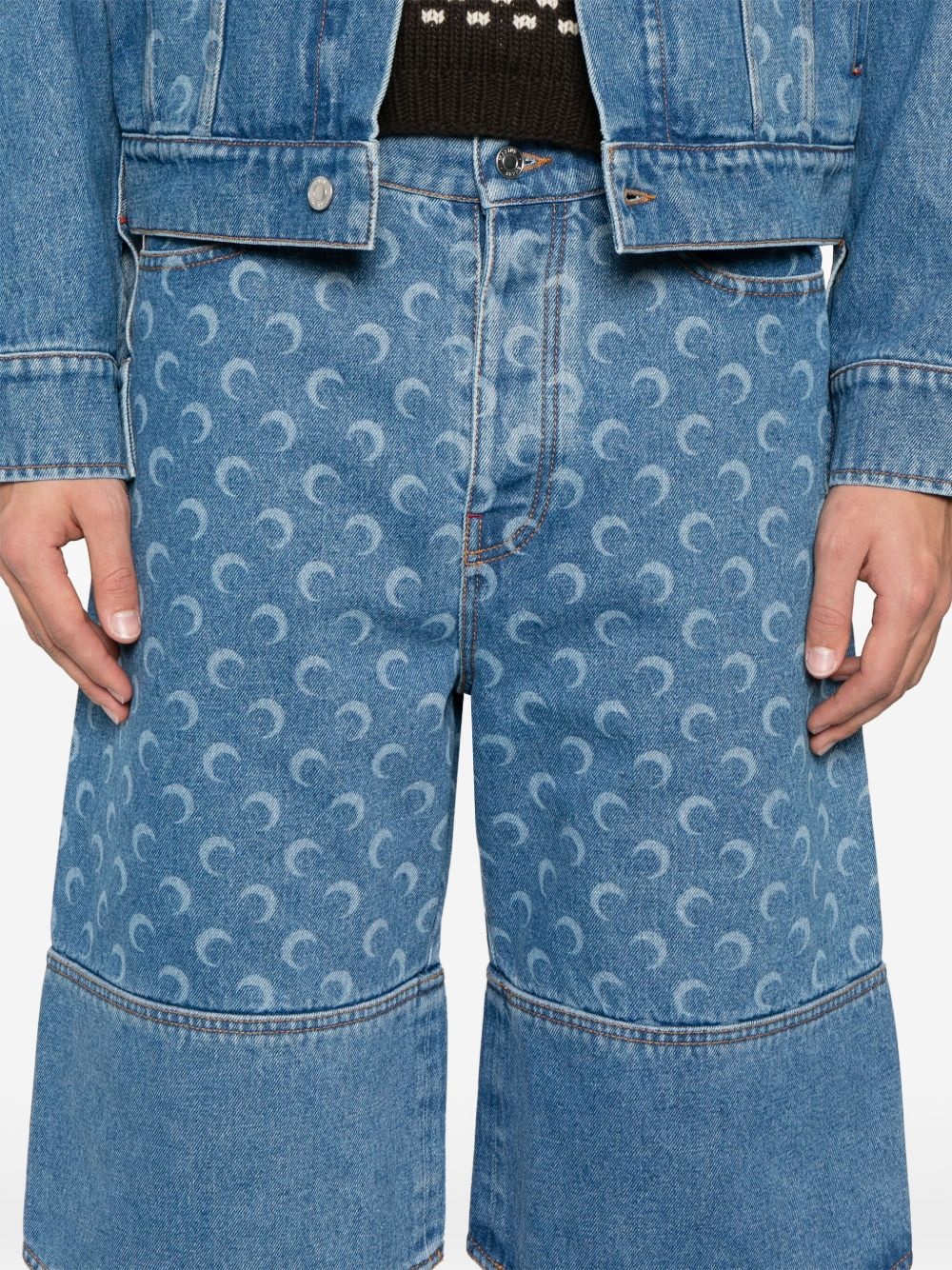 Moonogram-pattern shorts - 5