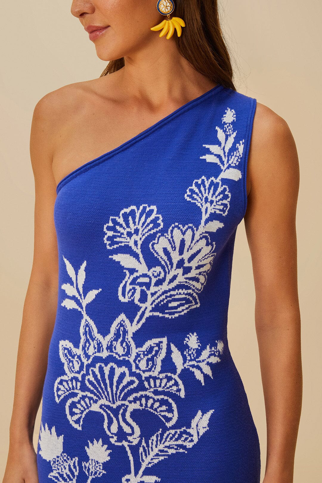 Blue Porcelain Garden Knit Midi Dress - 3