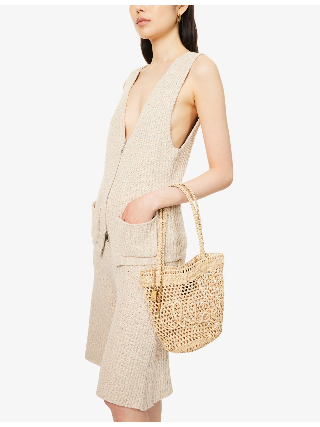 Summer Banana Small Raffia Tote Bag - 2