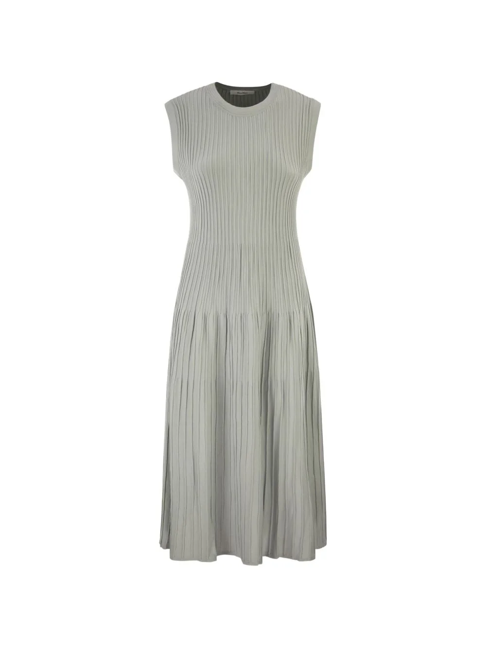 ribbed round-neck midi dress - 1