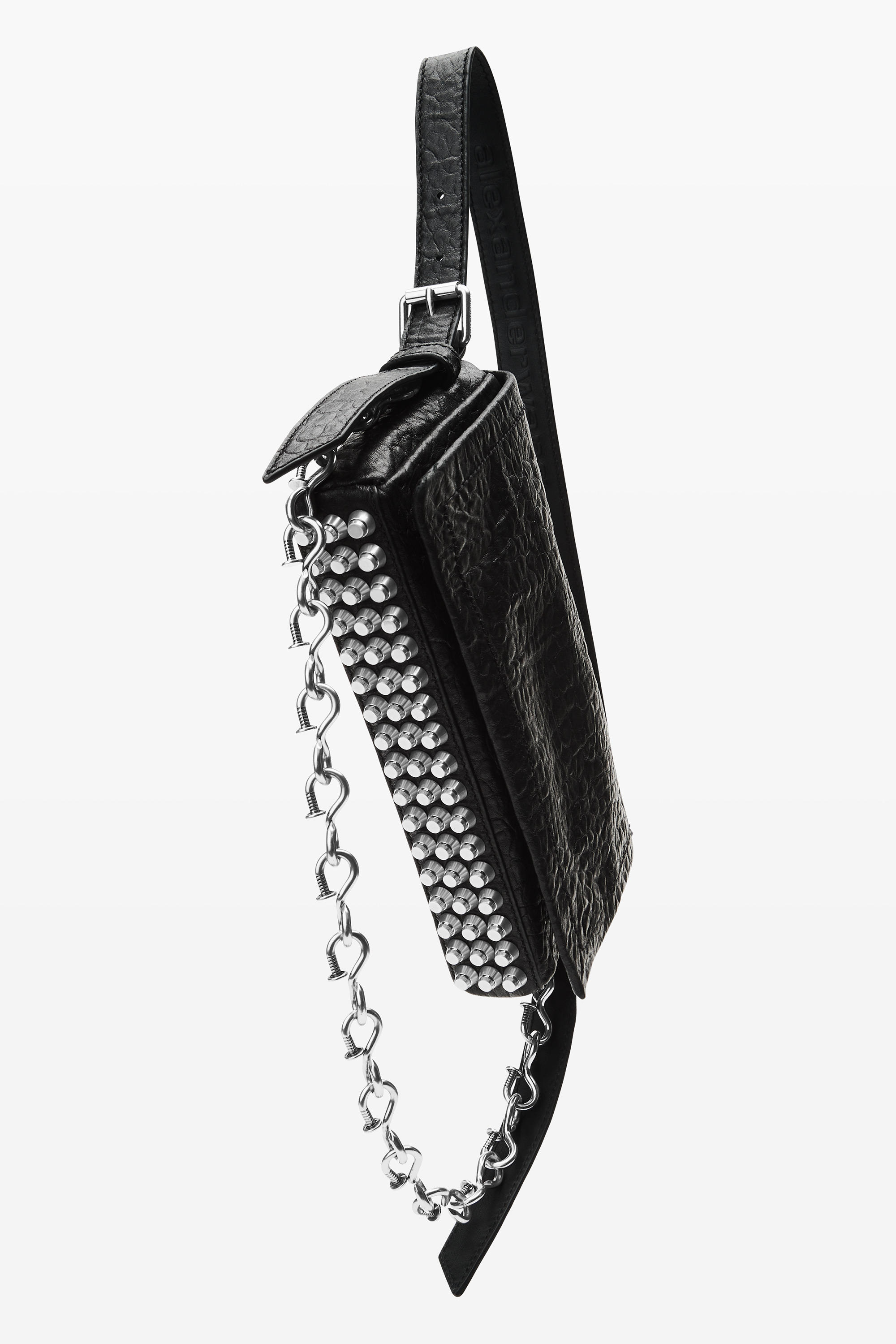 Black Memory Leather Ricco Slim Flap Bag - 4