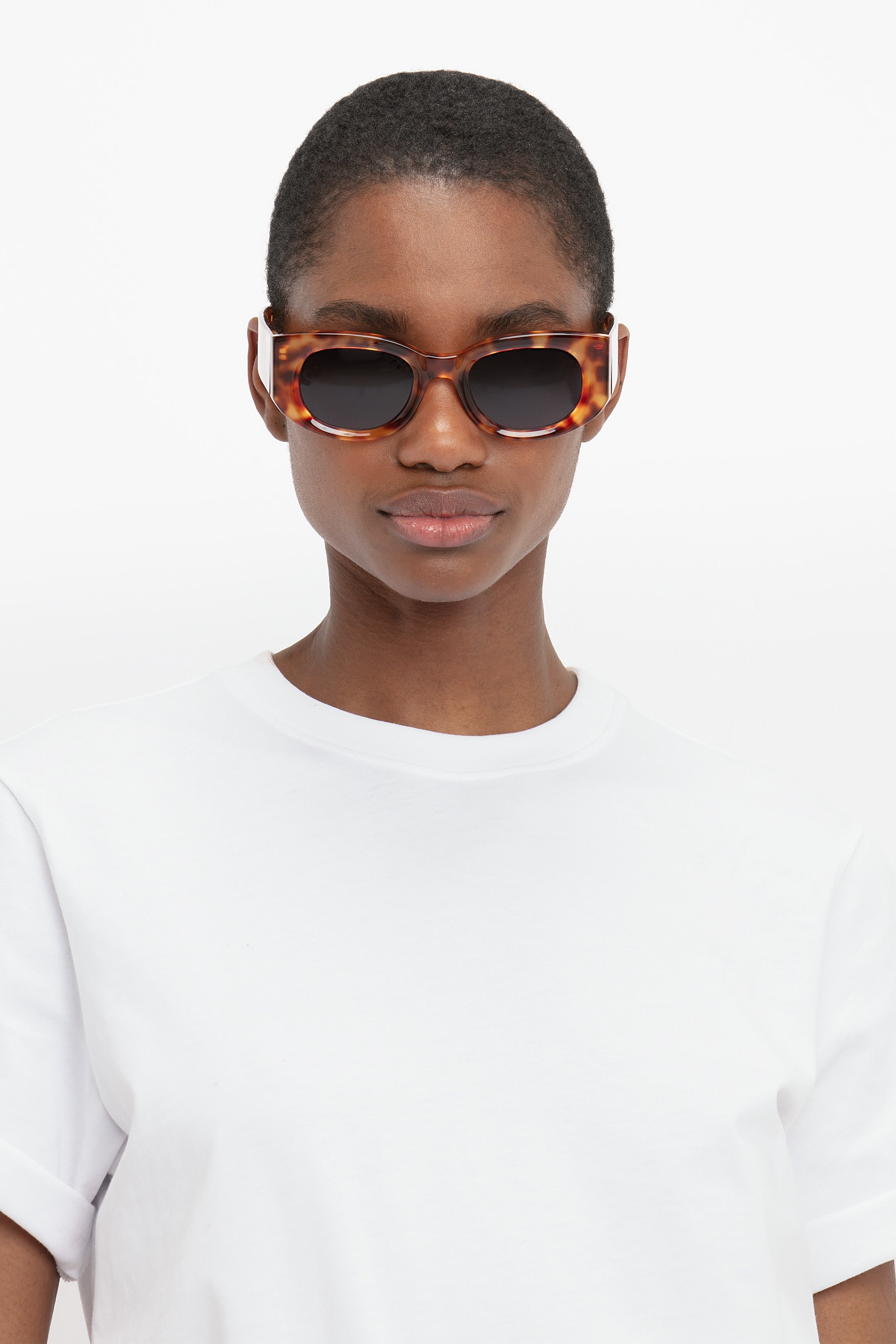 Monogram Detail Sunglasses In Blonde Havana - 5