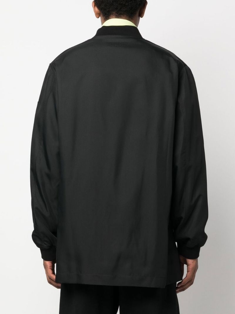 solid-collar bomber jacket - 4