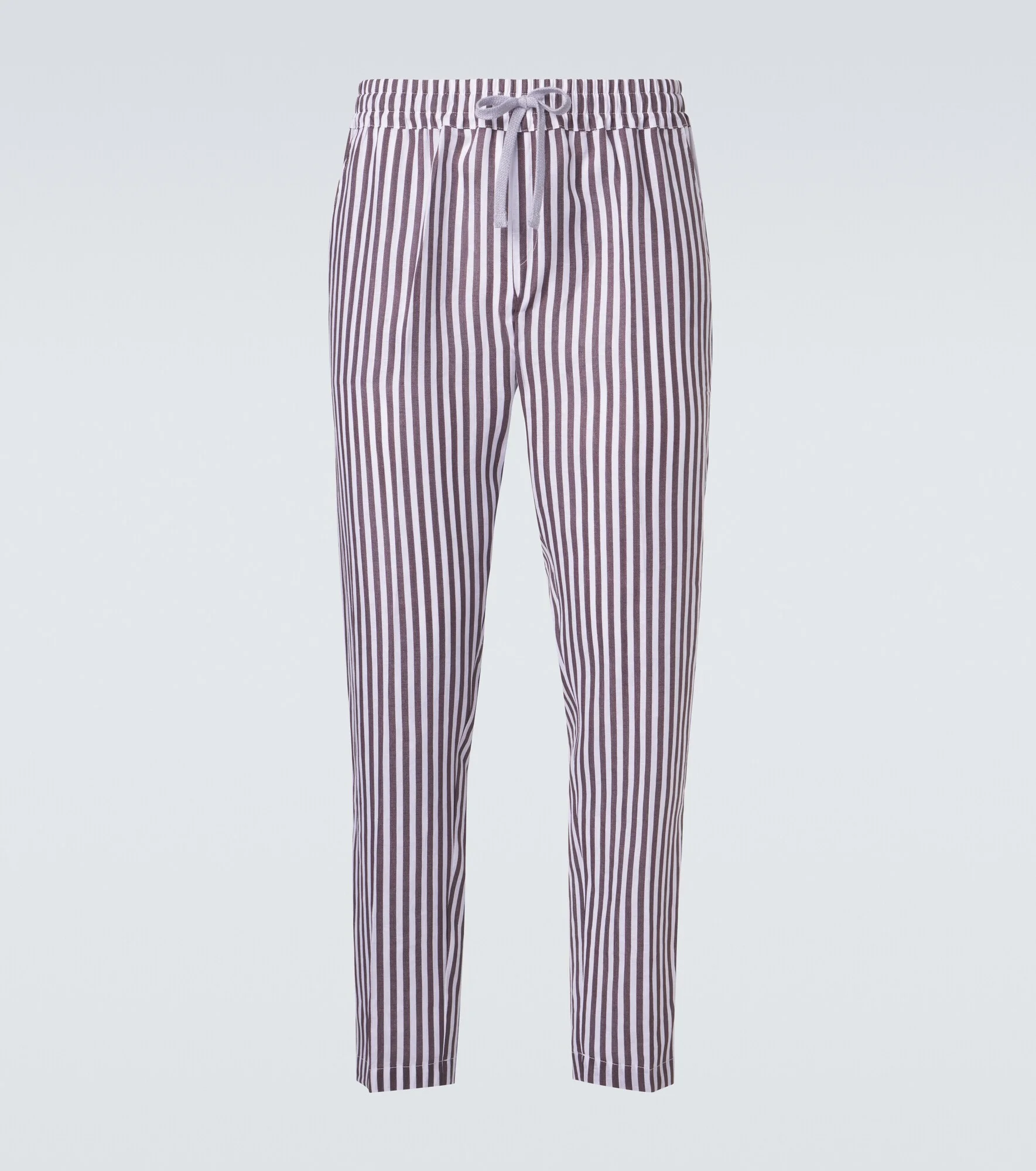 Striped linen straight pants - 1