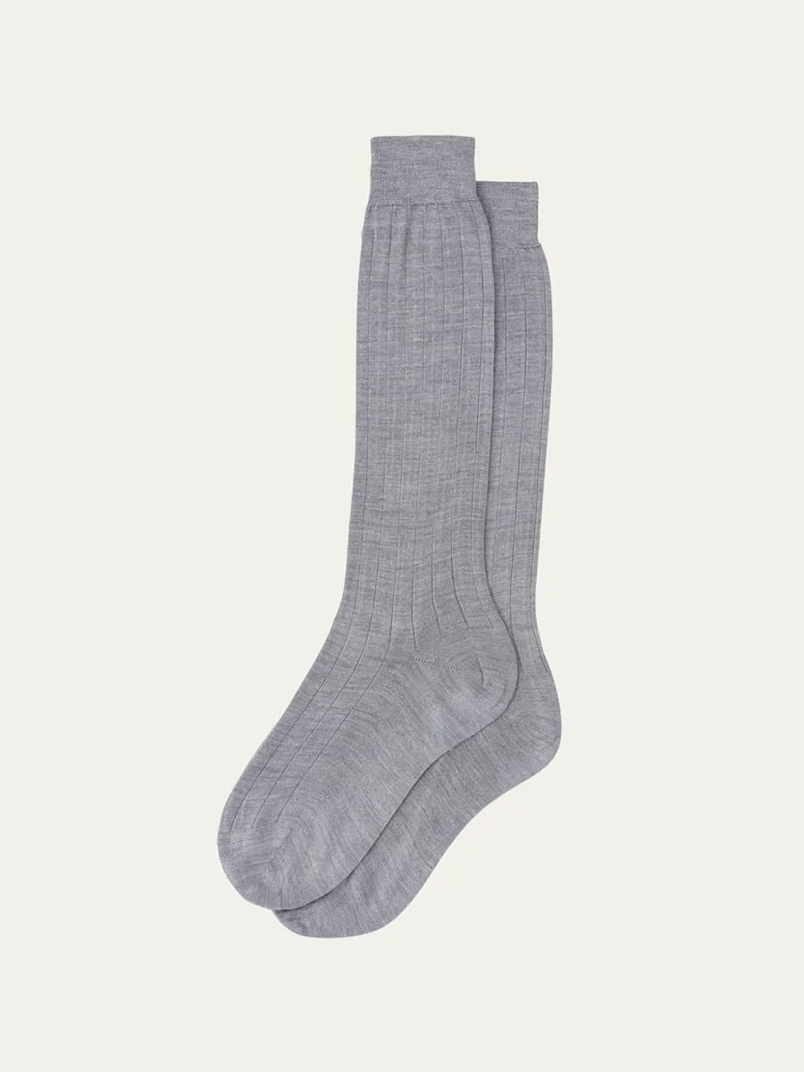 Ribbed Silk Socks - 1