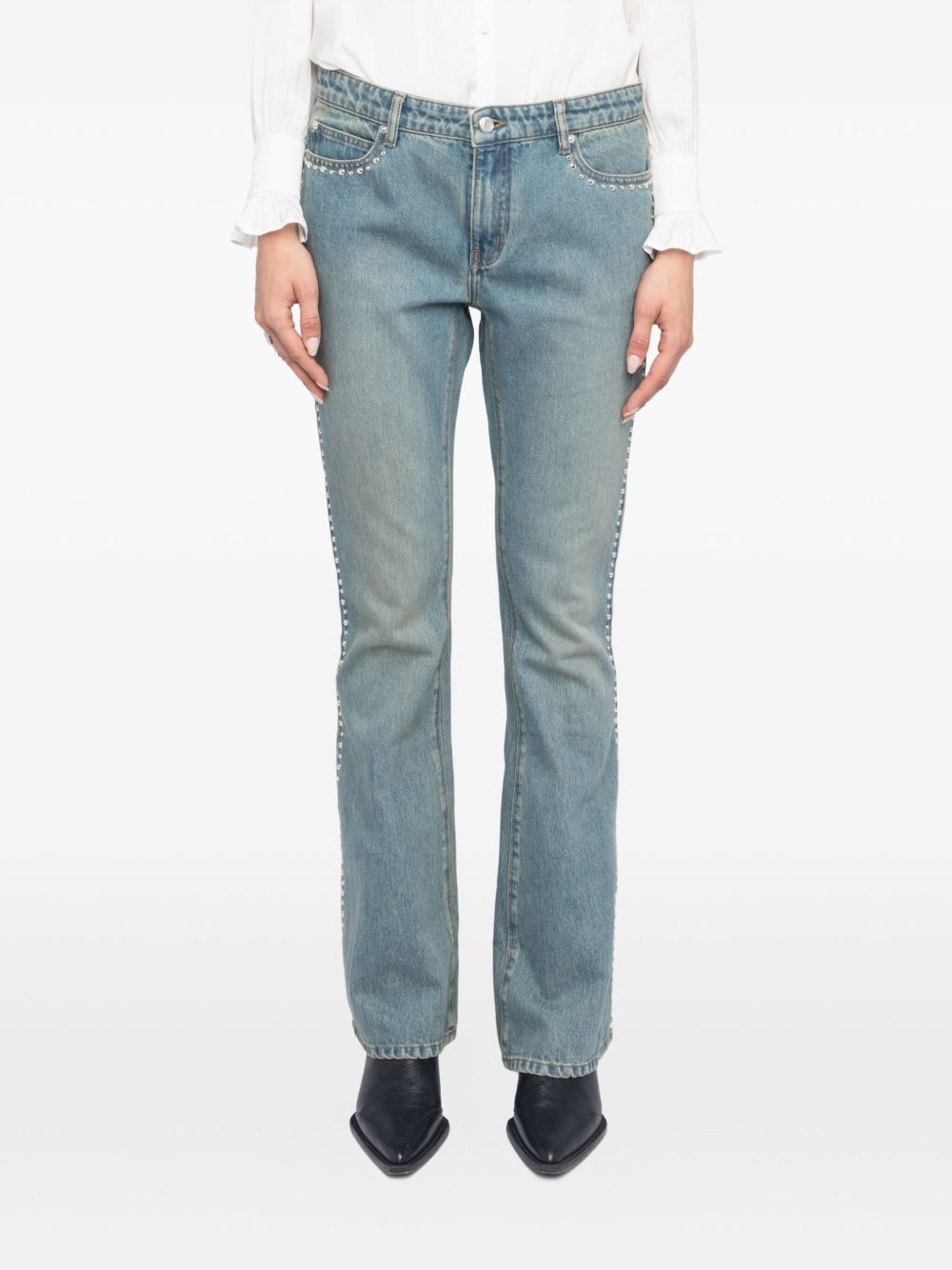 Eclip stud-embellished flared jeans - 4