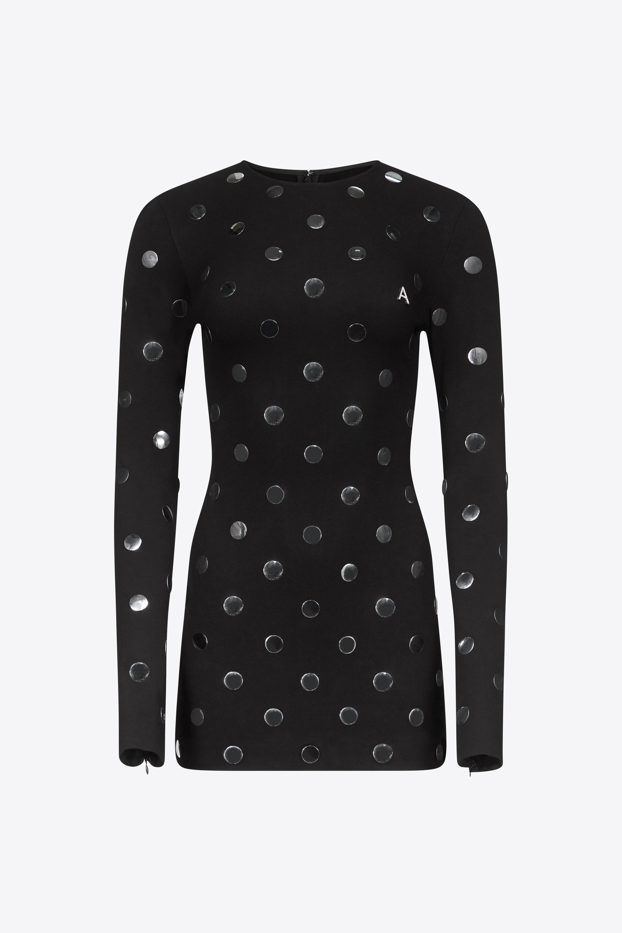 POLKA DOT LONG SLEEVE MINI DRESS - 1