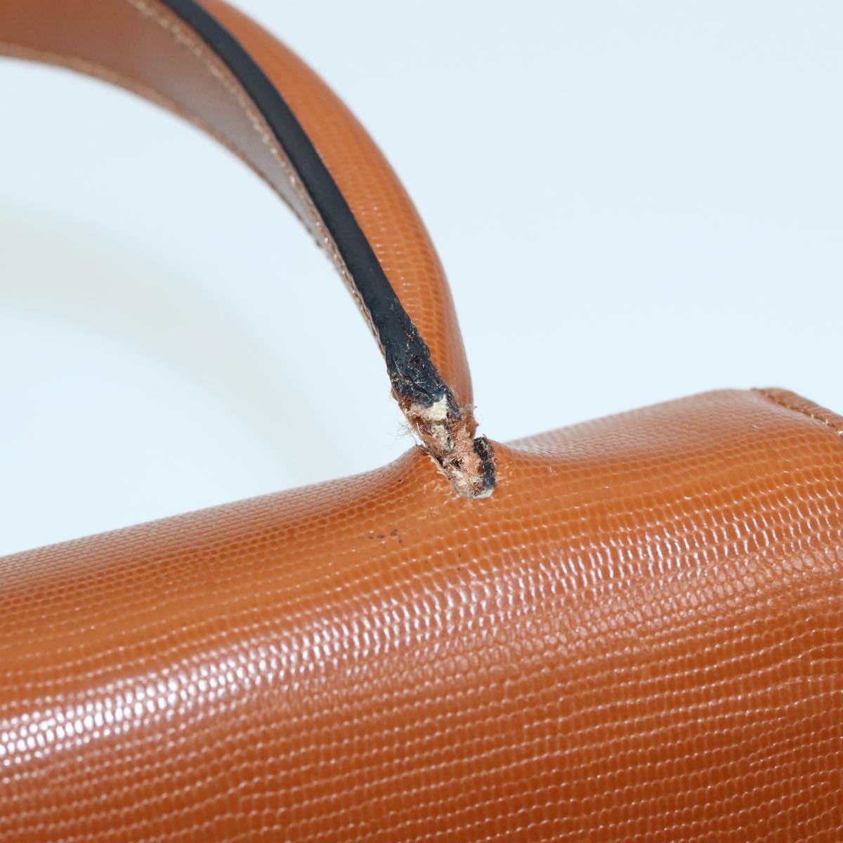 CELINE Hand Bag Leather Brown Gold - 7