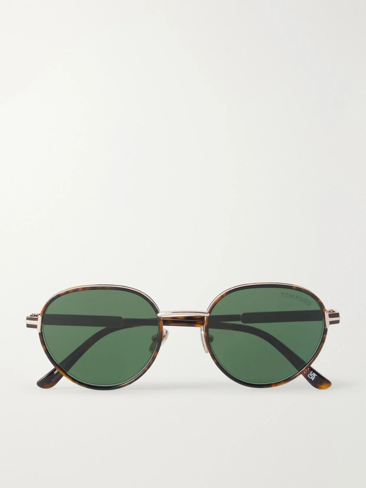 Jet-02 Round-frame Gold-tone And Tortoiseshell Acetate Sunglasses - 1