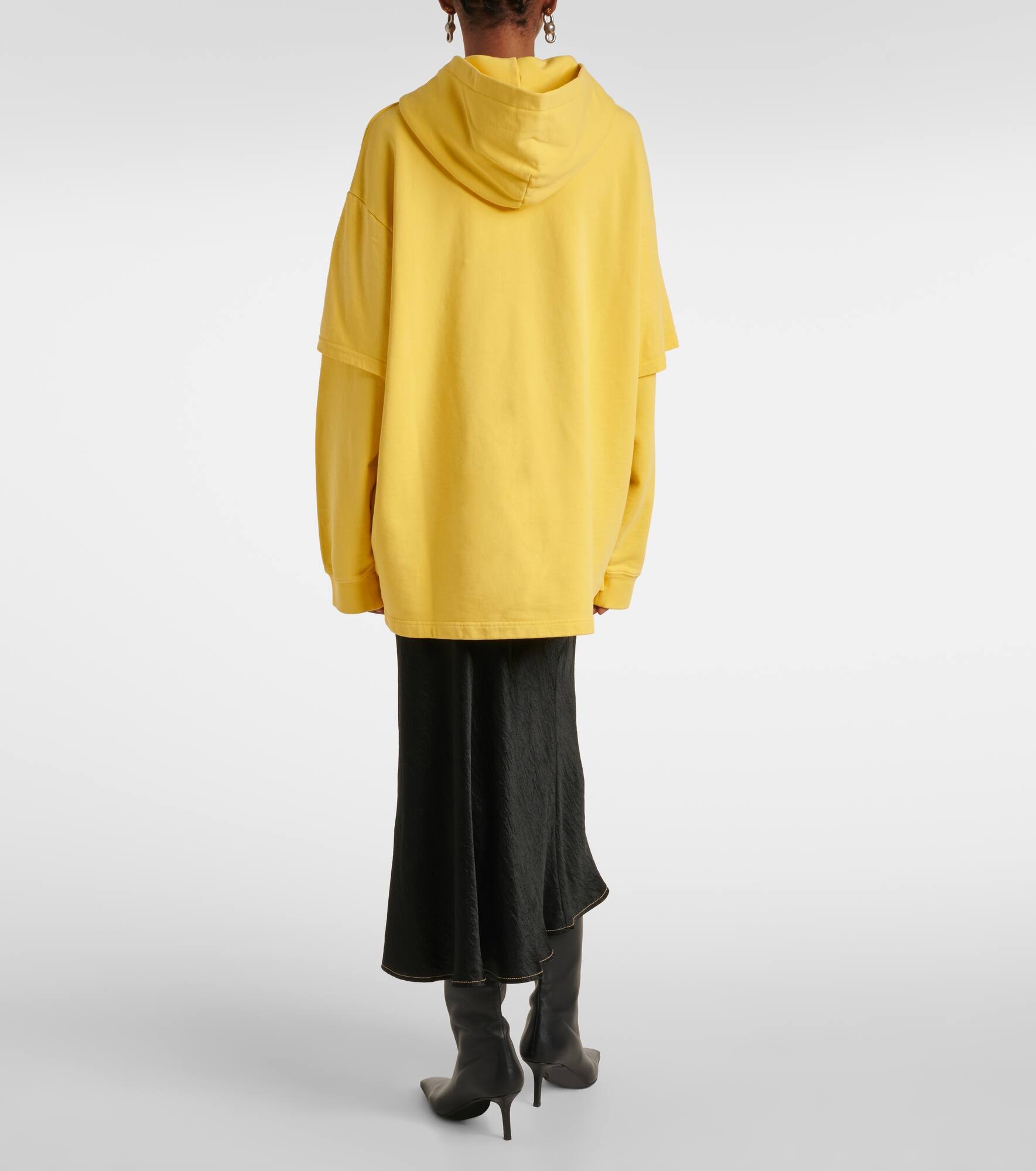 Printed cotton jersey hoodie - 3