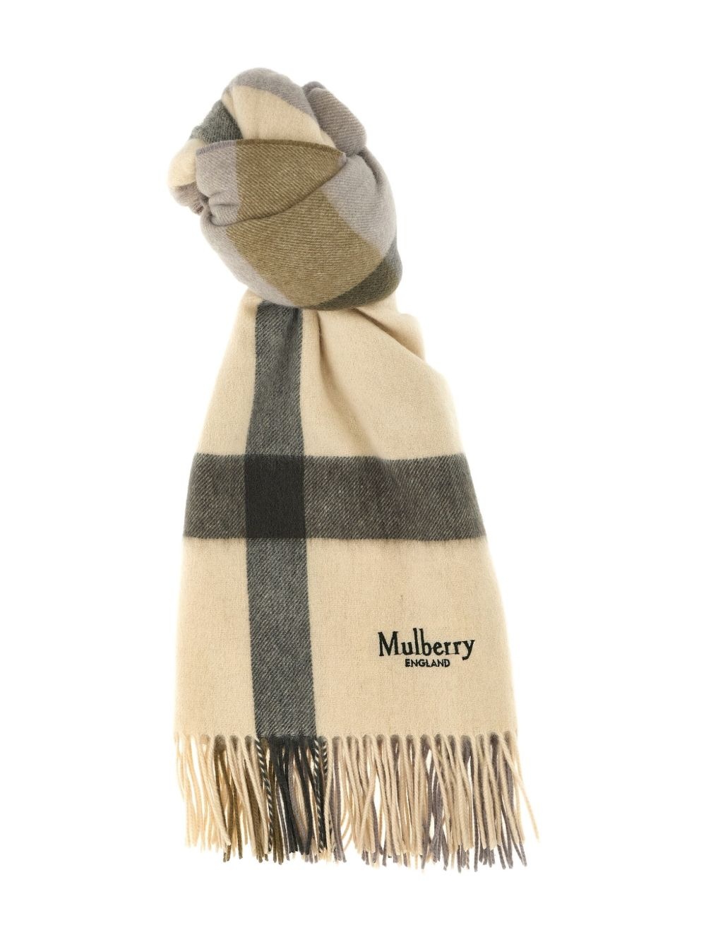 checked wool scarf - 1
