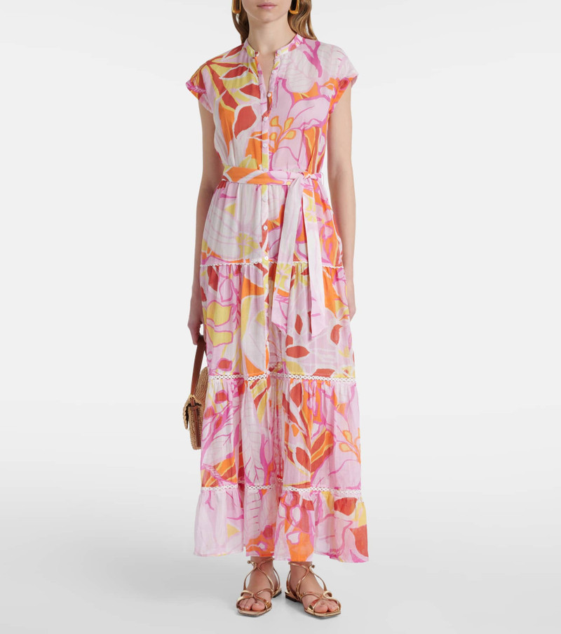 Poupette St Barth Kora printed cotton midi dress outlook