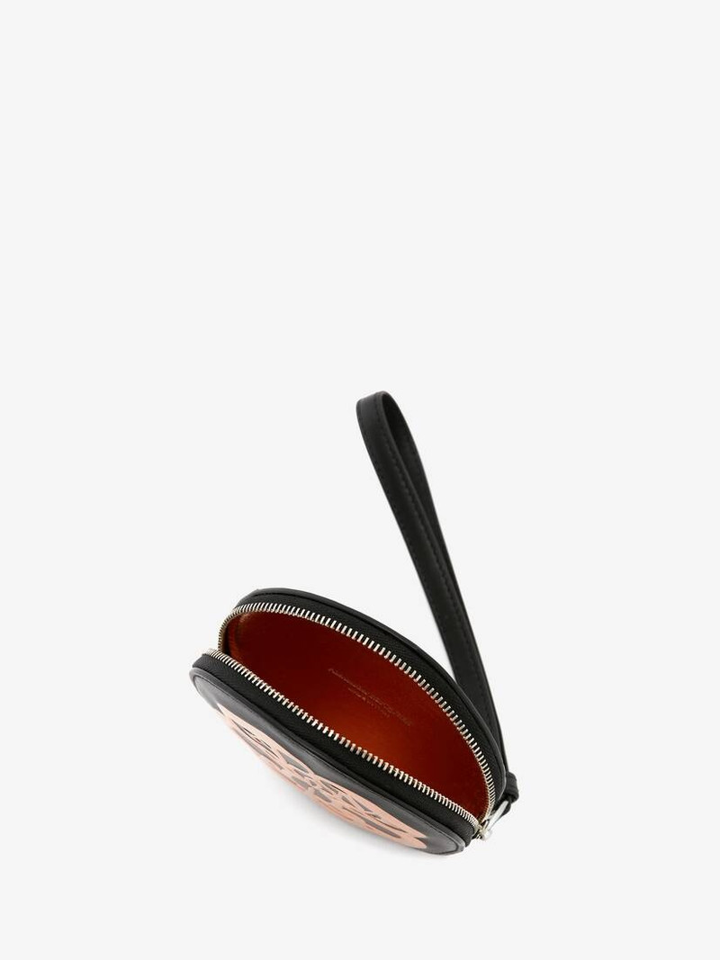 Alexander McQueen Curve Zip Coin Purse in Black outlook