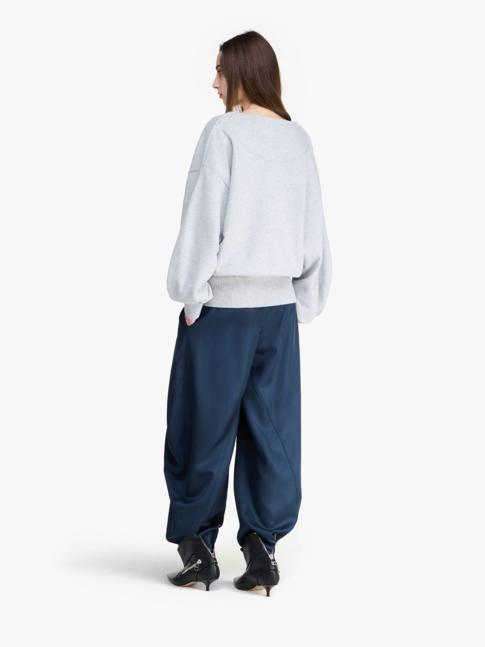 ROUNDED WRAP-FRONT SWEATSHIRT - 3