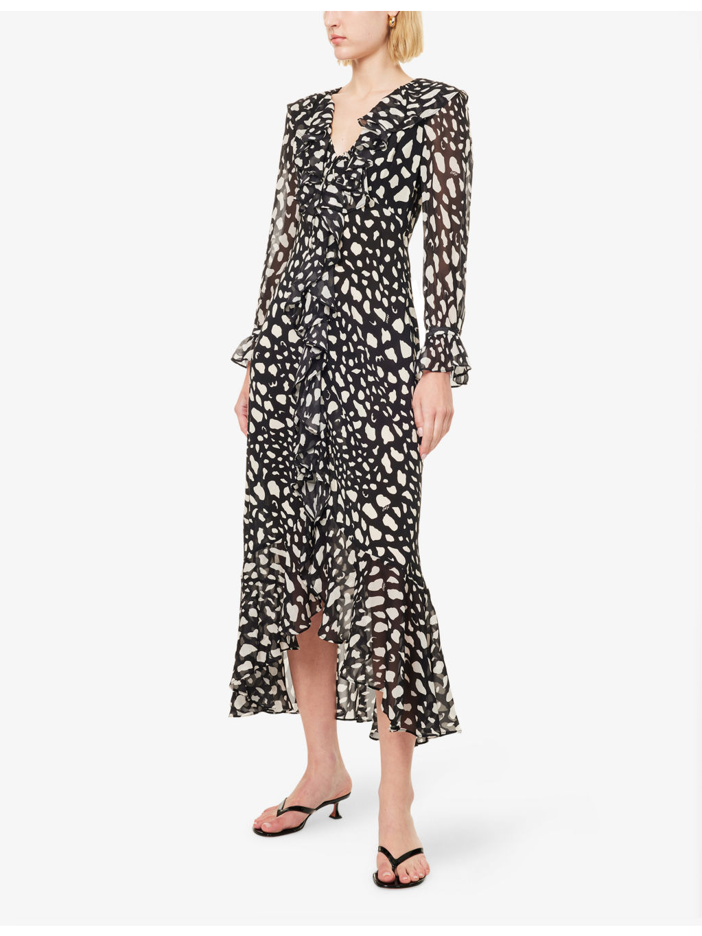 Gracye Ruffled Silk Midi Dress - 3