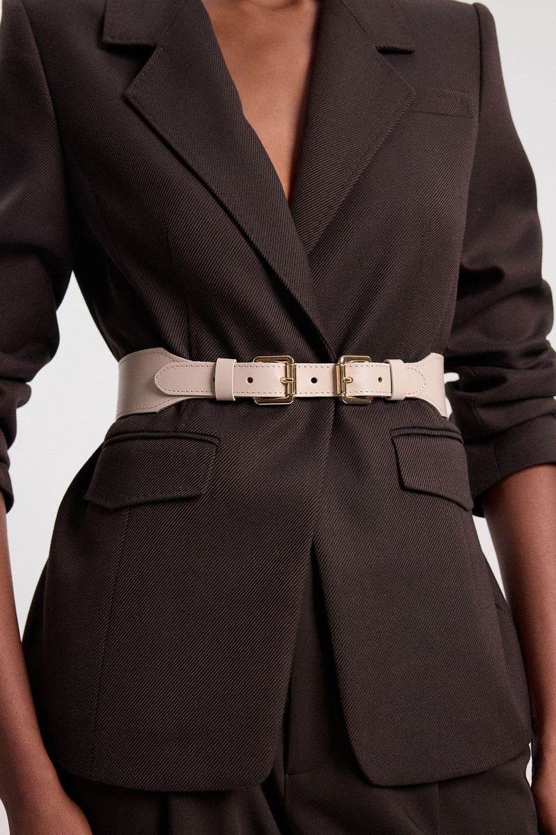 Double Buckle Leather Belt 1