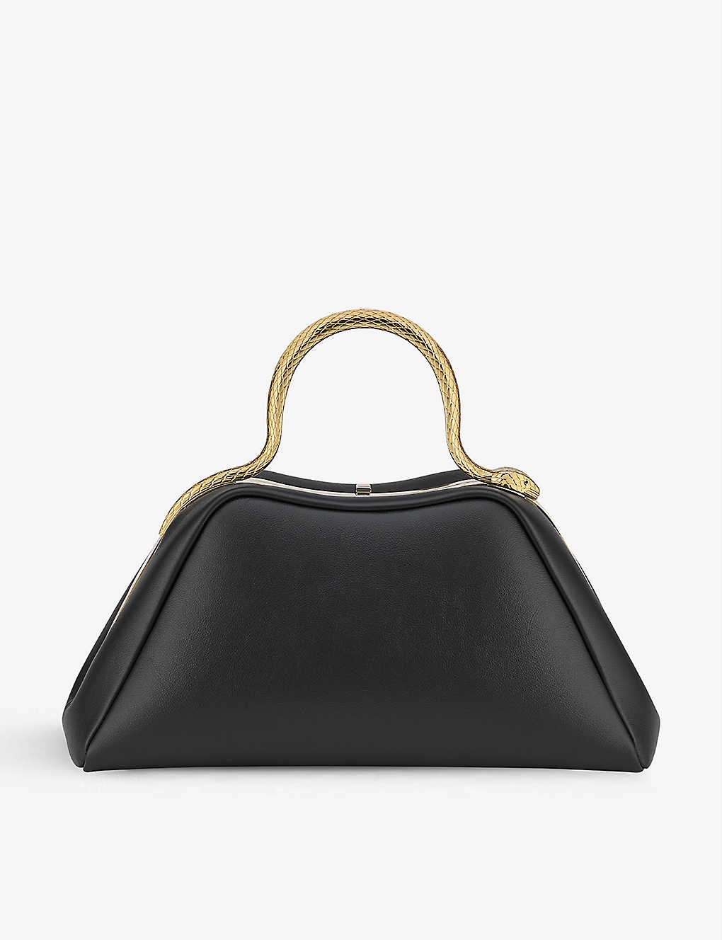 Serpentine leather top-handle bag - 3