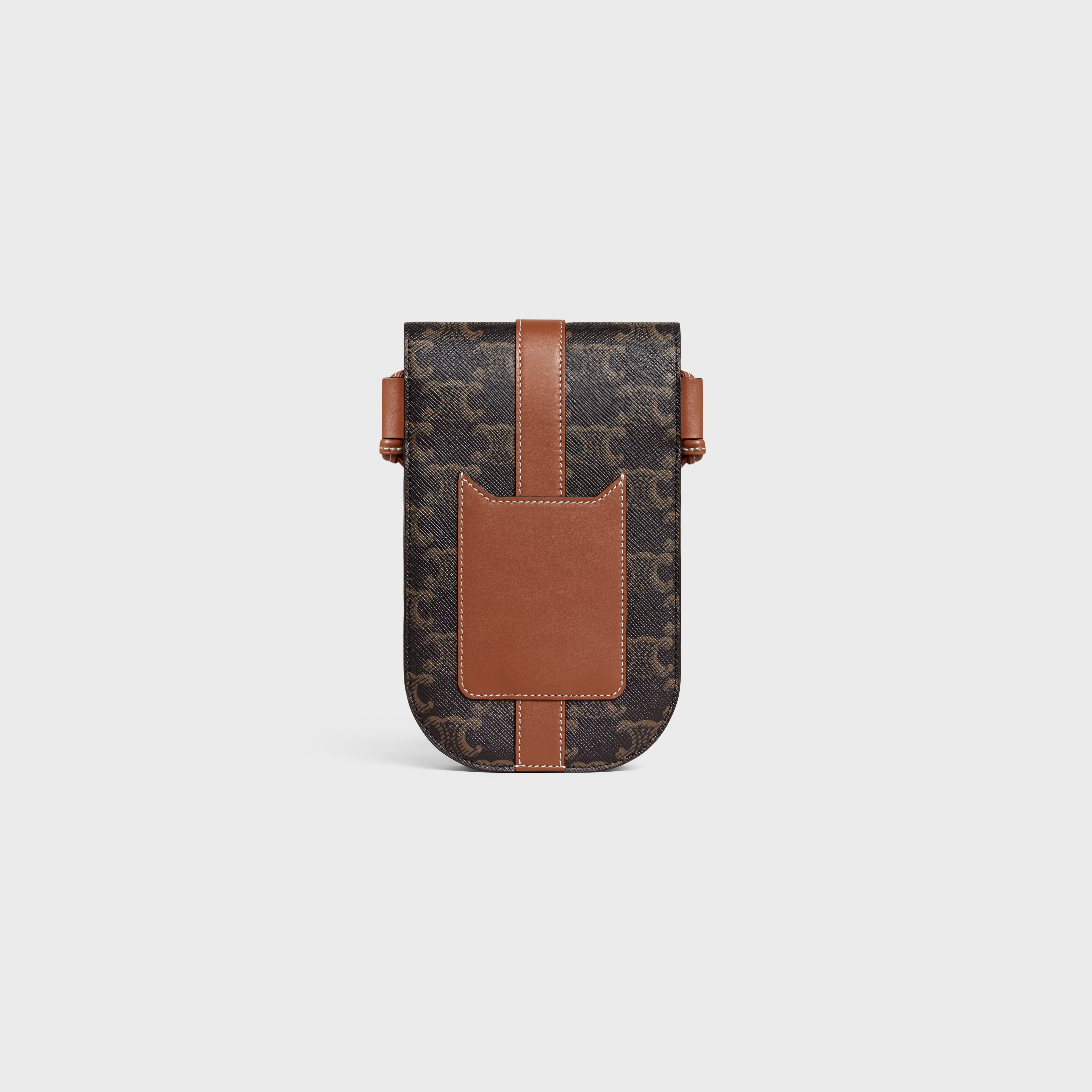 Phone Pouch in Triomphe Canvas and Calfskin - 3