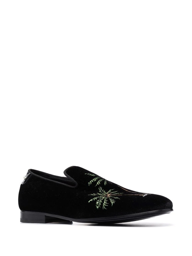 PHILIPP PLEIN Palm embroidered loafers outlook