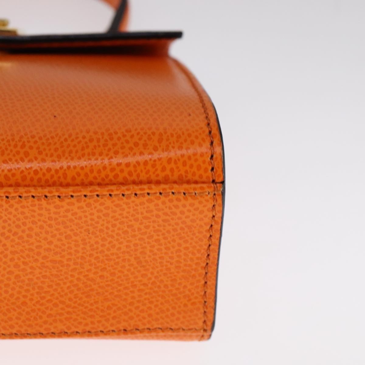 CELINE Hand Bag Leather Orange Gold - 11
