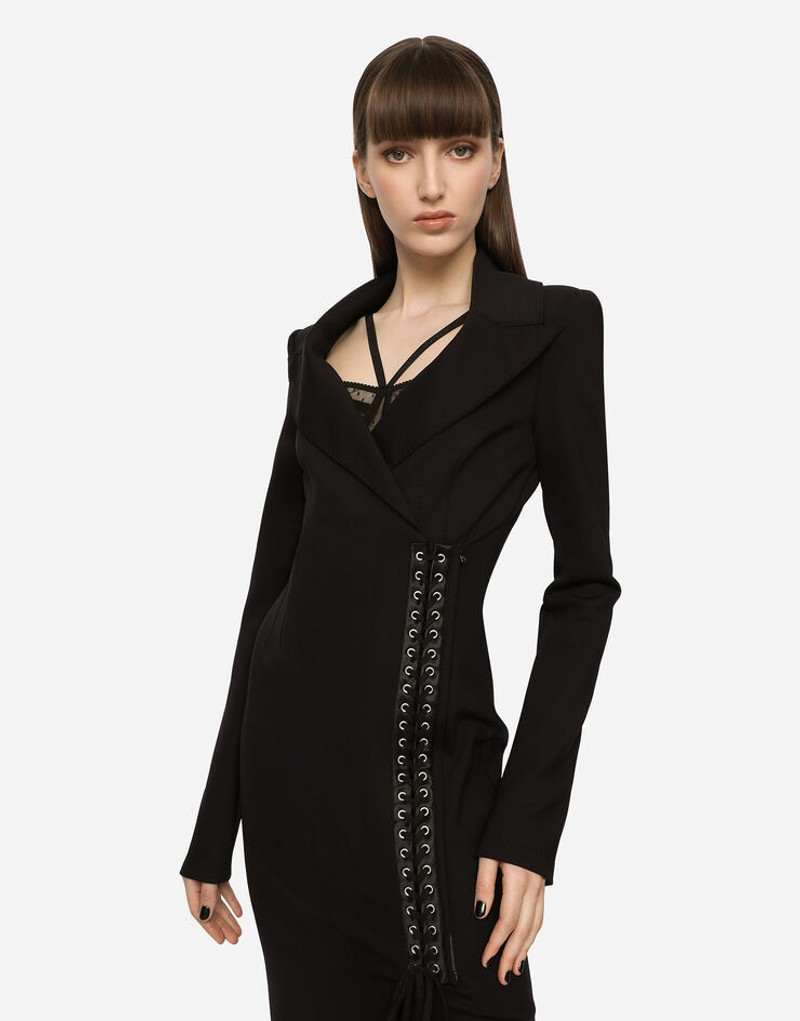 Jersey coat dress with laces and eyelets 4