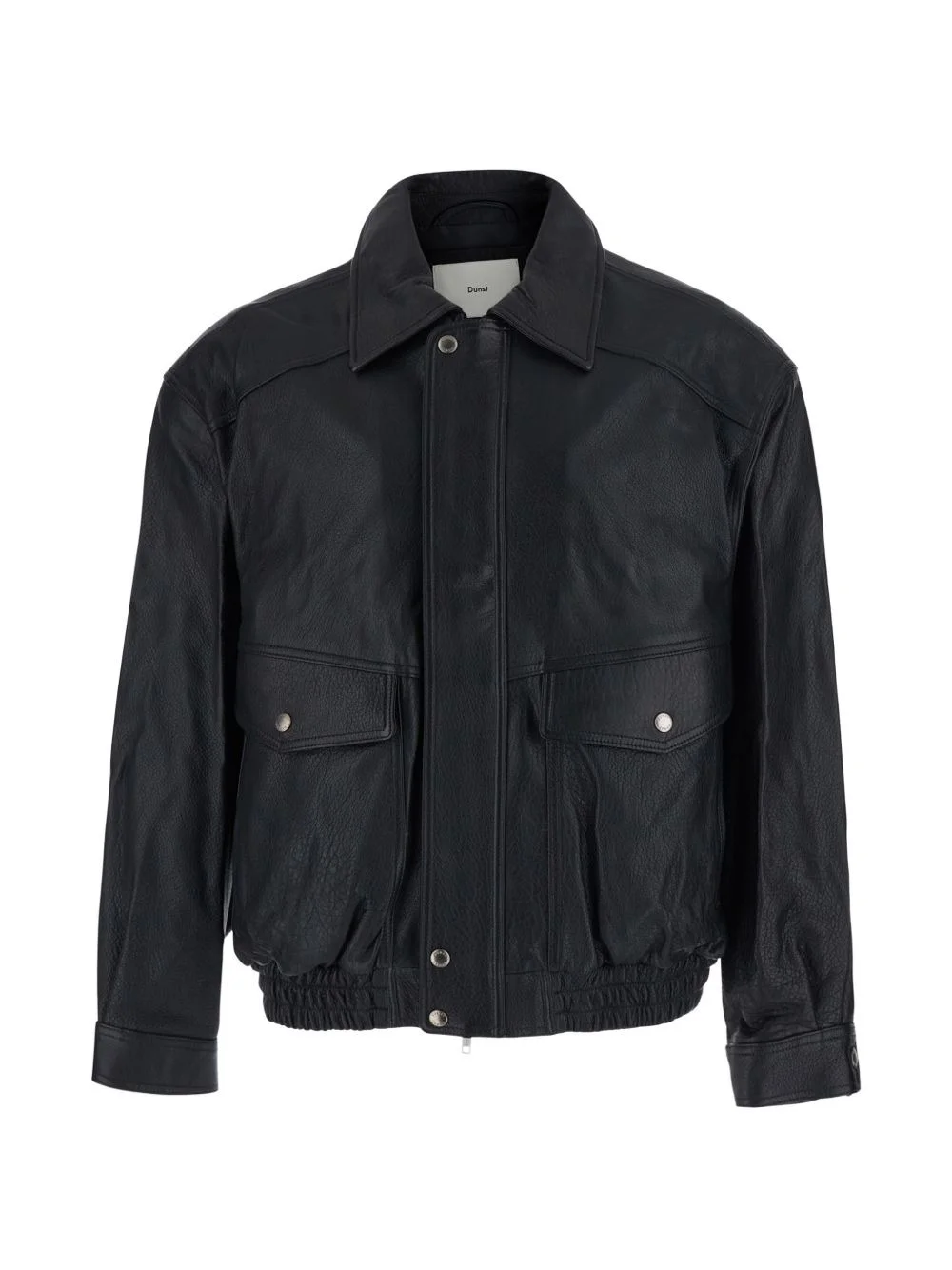 panelled leather jacket - 1