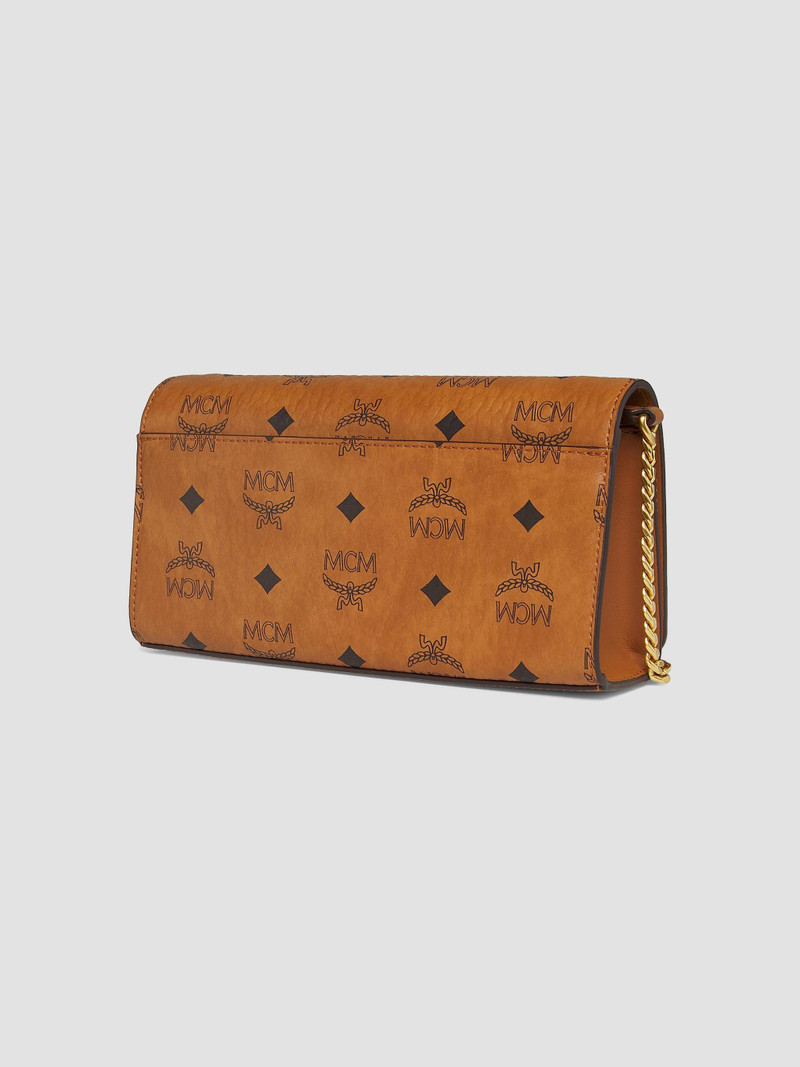 Women's Visetos Leather Mini Crossbody Bag - Cognac 3