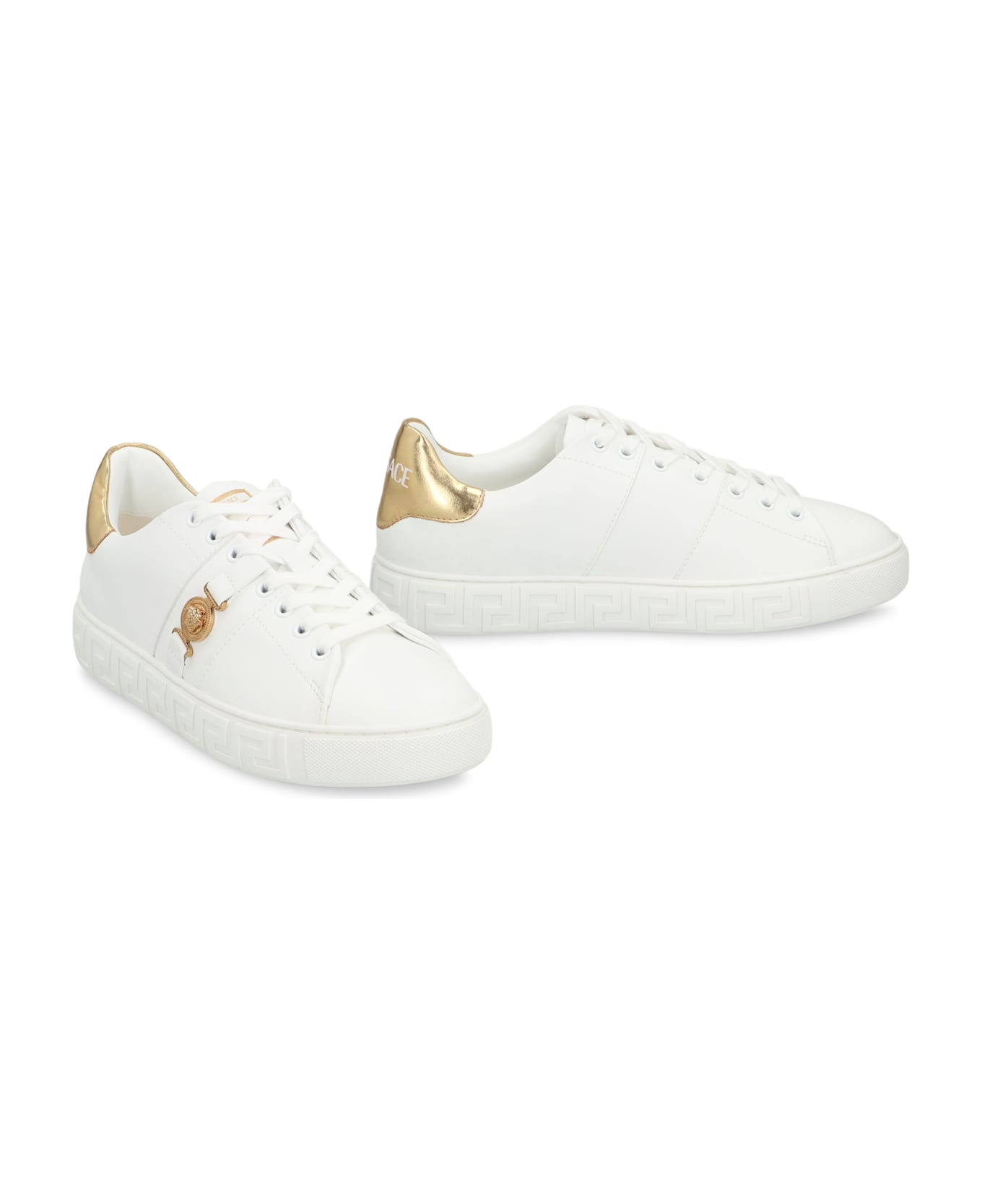 Faux Leather Low-top Sneakers - 3