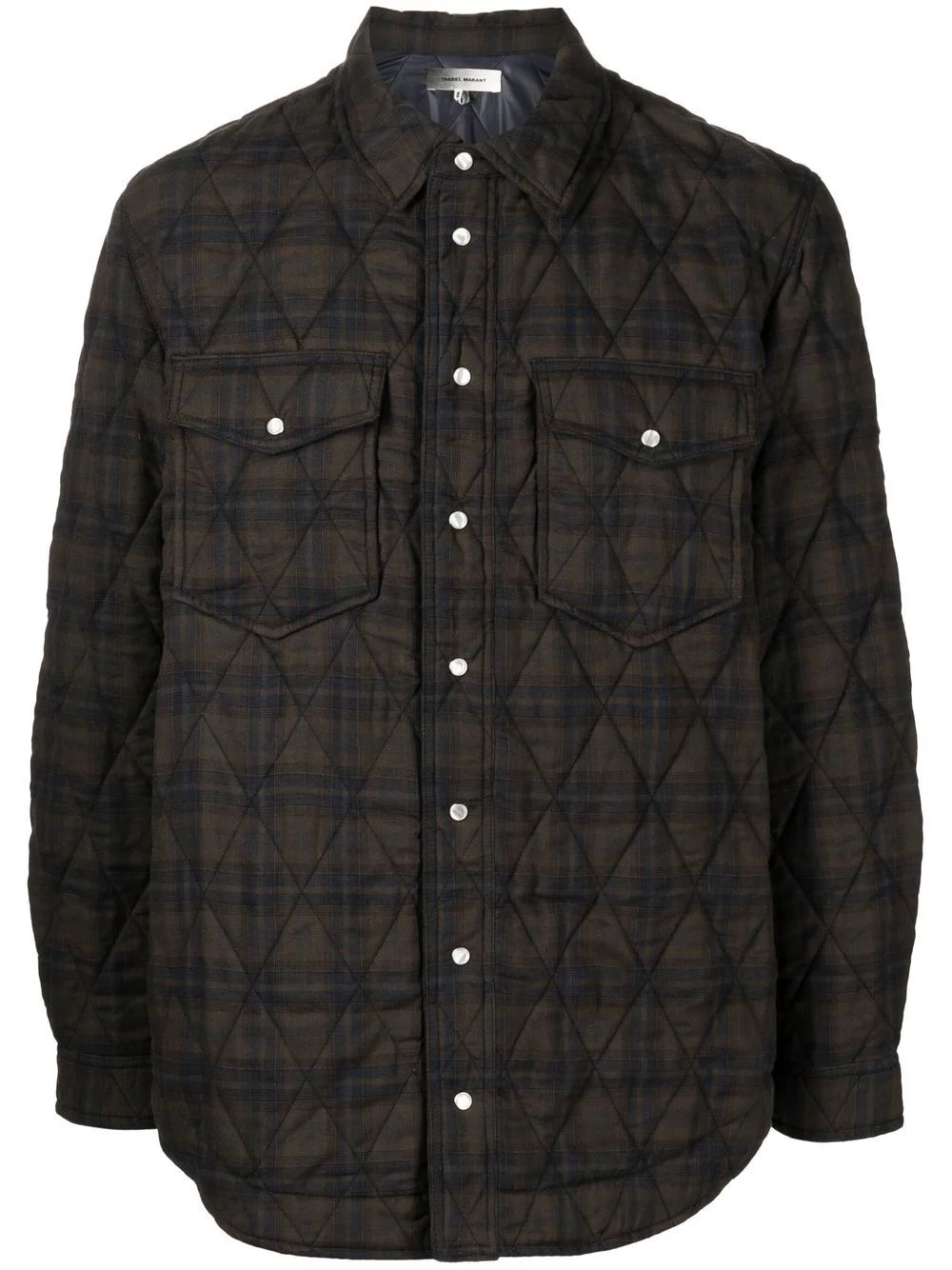 check-print two-pocket shirt jacket - 1