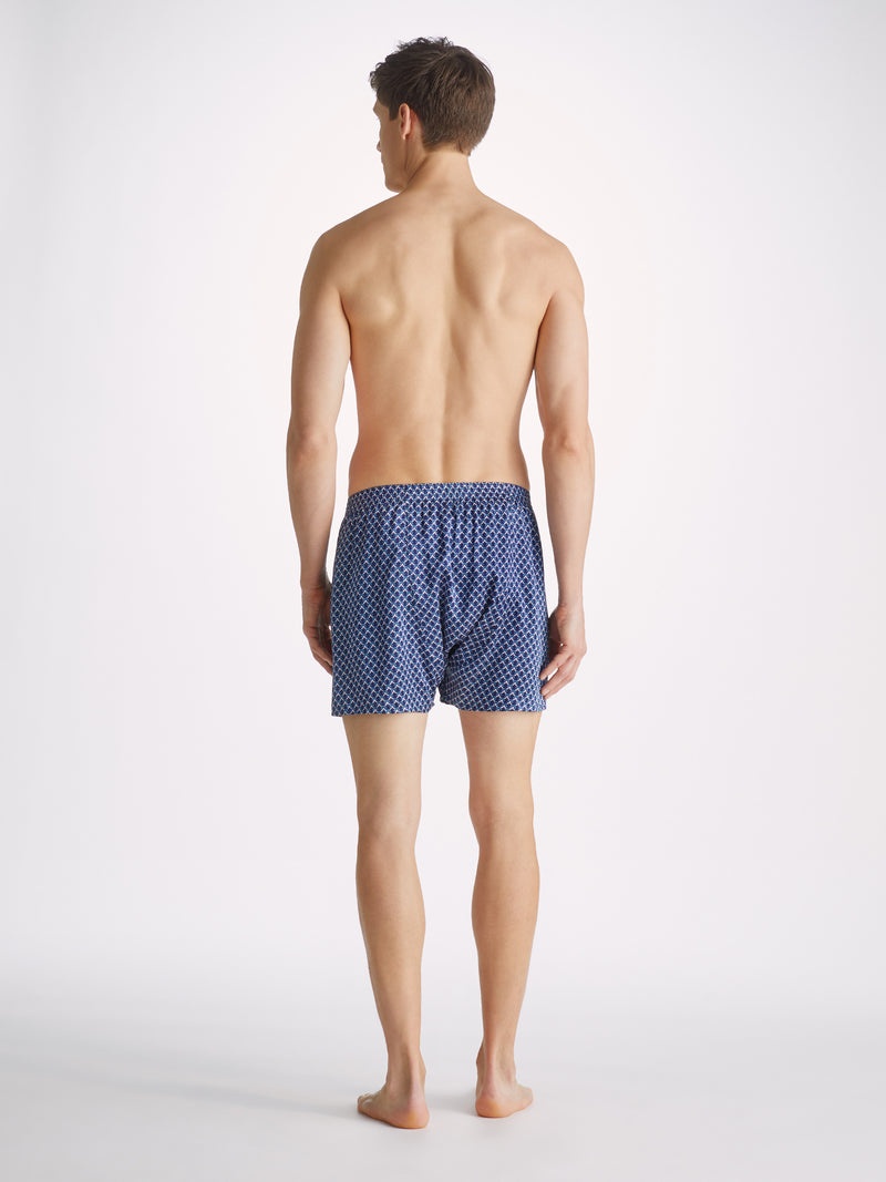 Geometric Pima Cotton Navy Men's Boxer Briefs