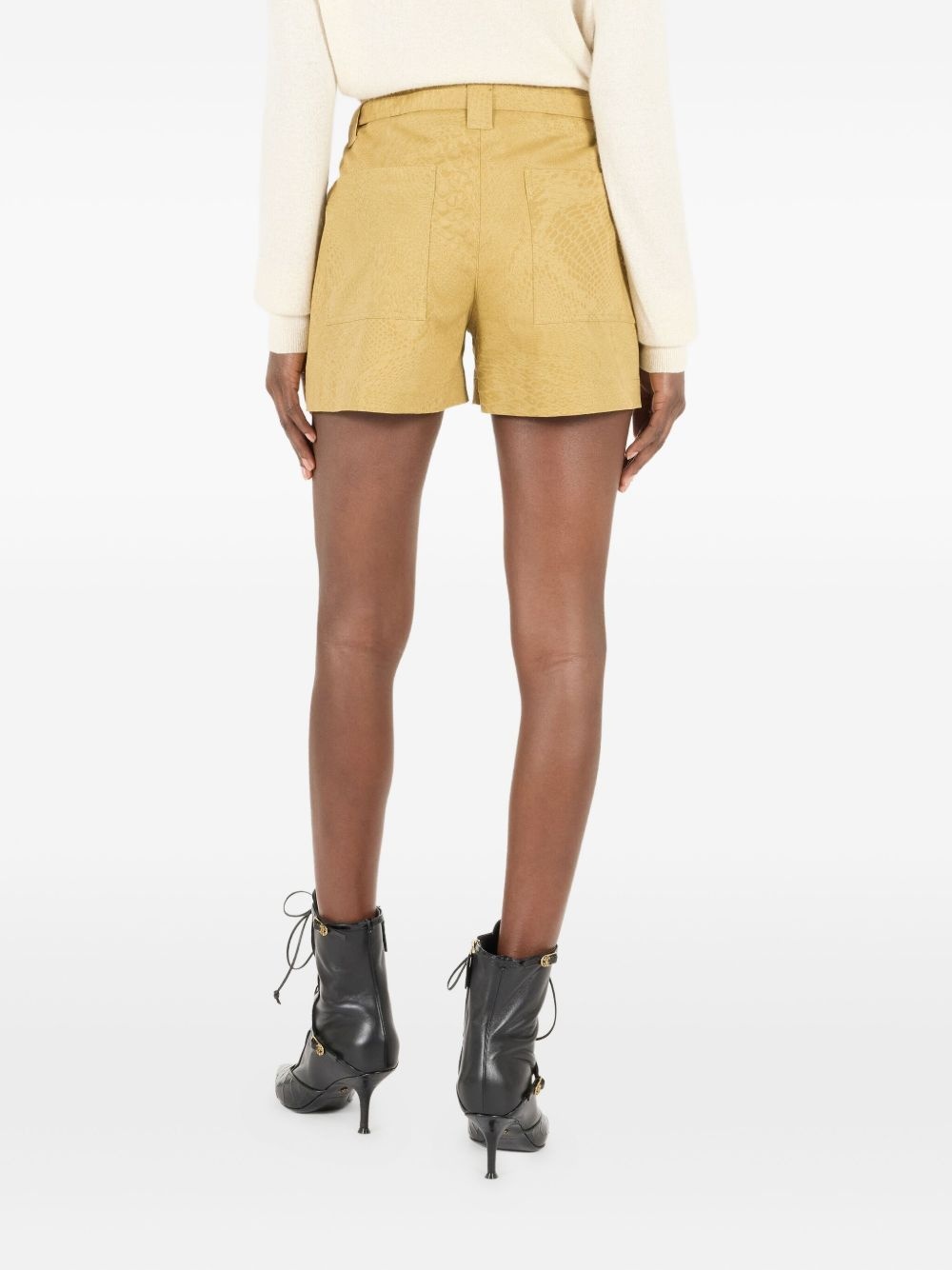 python-print belted shorts - 4