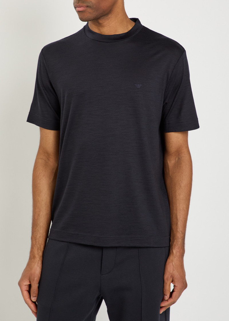 EMPORIO ARMANI Emporio Armani Logo-embroidered Wool T-shirt outlook